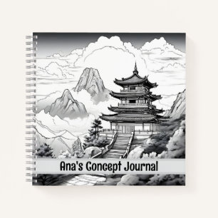 Chinesisches Pagoda Concept Journal Notizbuch