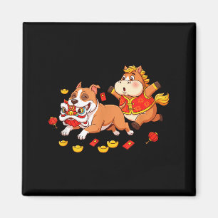 Chinesisches Pferd American Staffordshire Terrier Magnet