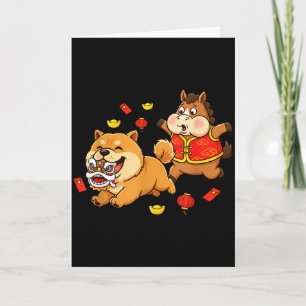 Chinesisches Pferd Chow Chow Hund Kinder Männer Fr Karte