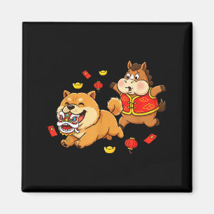 Chinesisches Pferd Chow Chow Hund Kinder Männer Fr Magnet