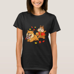 Chinesisches Pferd Chow Chow Hund Kinder Männer Fr T-Shirt
