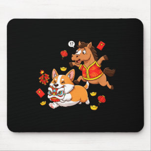 Chinesisches Pferd Corgi Lustig Kinder Männer Frau Mousepad