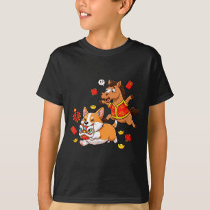 Chinesisches Pferd Corgi Lustige Kinder Männer Fra T-Shirt