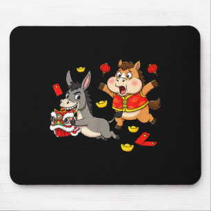 Chinesisches Pferd Esel Lustige Kinder Männer Frau Mousepad