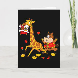 Chinesisches Pferd Giraffe Lustig Kinder Männer Fr Karte