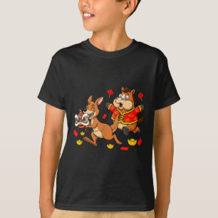 Chinesisches Pferd Känguru Lustige Kinder Männer F T-Shirt