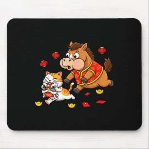 Chinesisches Pferd Katze Lustig Kinder Männer Frau Mousepad