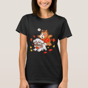 Chinesisches Pferd Malteser Lustige Kinder Männer T-Shirt