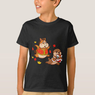 Chinesisches Pferd Otter Lustig Kinder Männer Frau T-Shirt