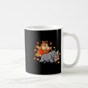 Chinesisches Pferd Rhino Lustig Kinder Männer Frau Kaffeetasse