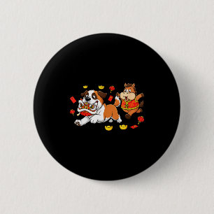 Chinesisches Pferd Saint Bernard Kinder Männer Fra Button