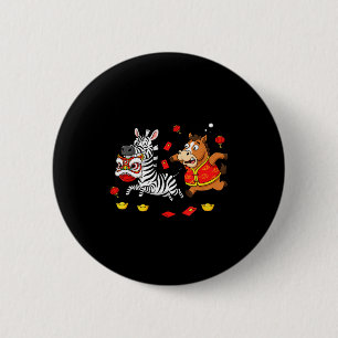Chinesisches Pferd Zebra Lustige Kinder Männer Fra Button