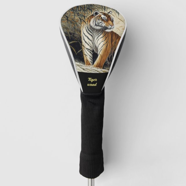Chinesisches Pinselbild Tiger Golf Headcover (Vorderseite)