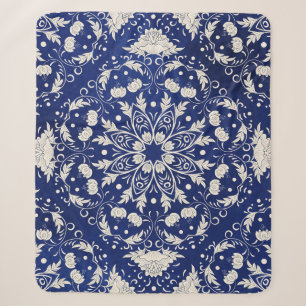 Chinesisches Porzellan: Blaue Wasserfarbe Floral Sherpadecke