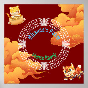 Chinesisches Poster/Türzeichen-Zeichen. bearbeitba Poster