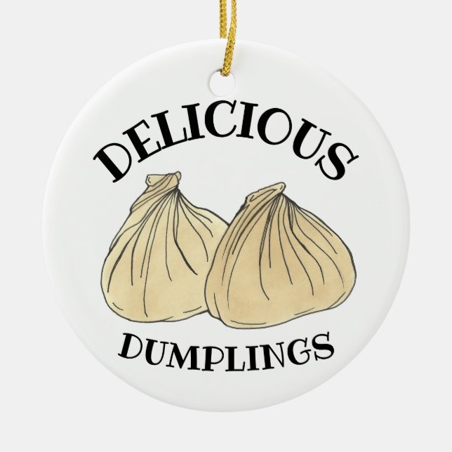 Chinesisches Restaurant Essen Shumai Dumplings Keramik Ornament (Vorne)