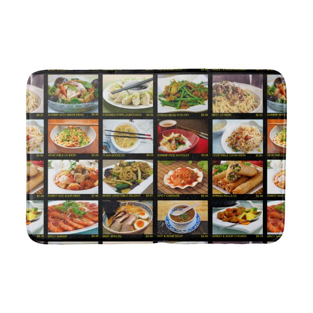 Chinesisches Restaurant Foto Menü Board Badematte (Vorderseite)