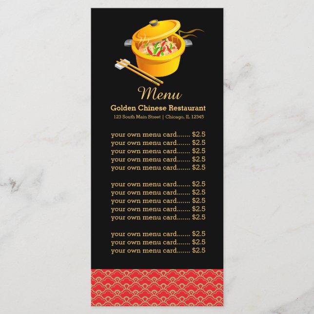 Chinesisches Restaurant Menükarte (Vorderseite)