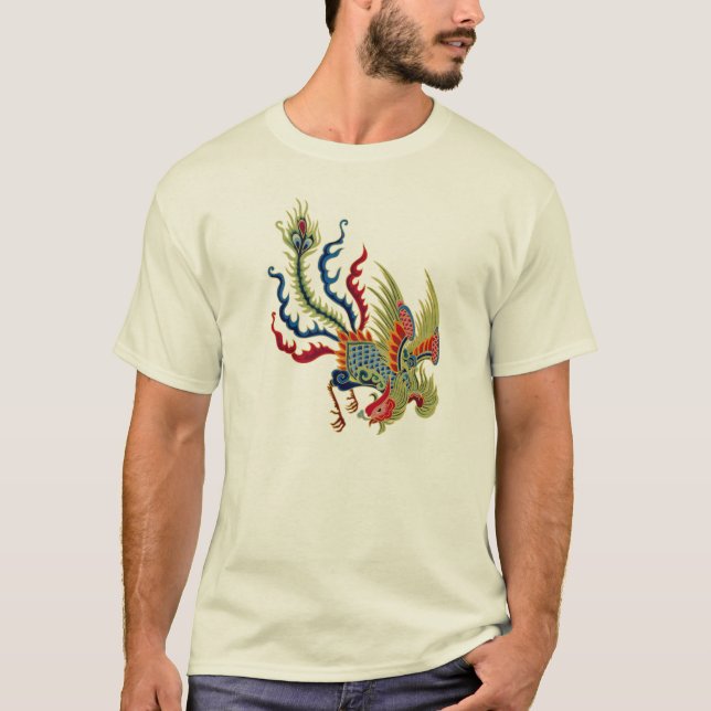 Chinesisches Rooster Art Design T-Shirt (Vorderseite)