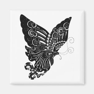 Chinesisches Scherenschnitt-Schmetterlingsdesign - Magnet
