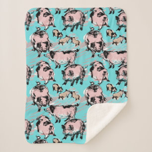 Chinesisches Schweinegärchen Original zeichnend bl Sherpadecke