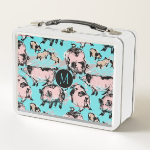 Chinesisches Schweinejahr 2019 Original Monogram B Metall Brotdose