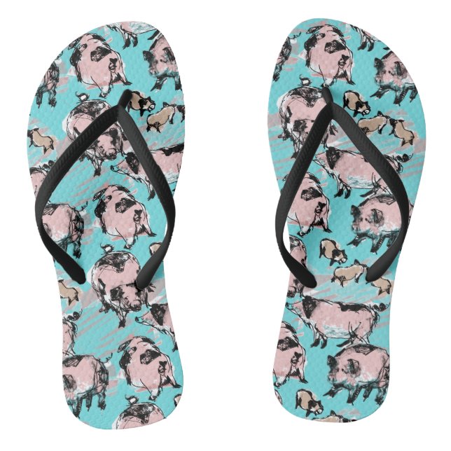Chinesisches Schweinejahr 2019 Original zeichnend  Flip Flops (Fußbett)