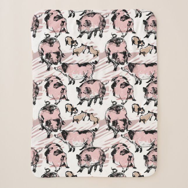 Chinesisches Schweinejahr Original zeichnend Gebur Sherpadecke (Vorderseite)