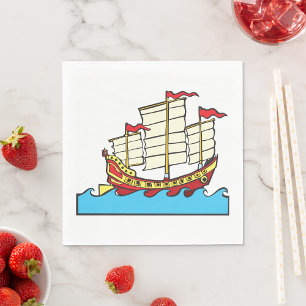 Chinesisches Segelschiffpapier Napkins Serviette