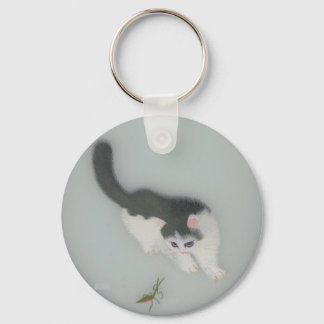 Chinesisches Seidenkatzenbild Schlüsselanhänger