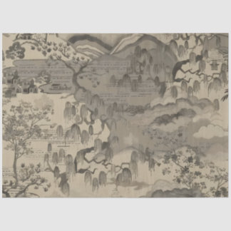 Chinesisches Sepia-Landschafts-Tissuepapier Seidenpapier