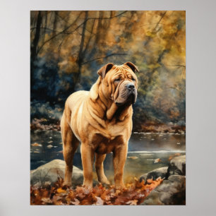 Chinesisches Shar-Pei Dog Art Print Poster