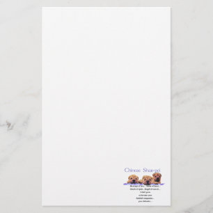 Chinesisches Shar-Pei-Erbe der Liebe Briefpapier