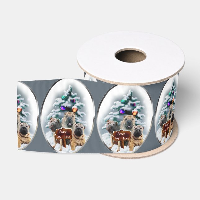 Chinesisches Shar-pei-Weihnachten Ripsband (Spule)