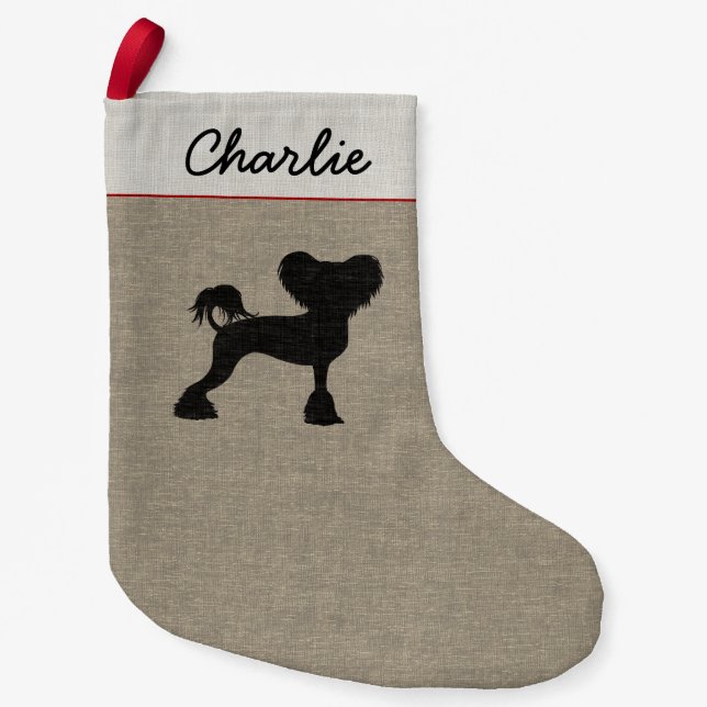 Chinesisches Silhouette Crestie Kleiner Weihnachtsstrumpf (Vorderseite)