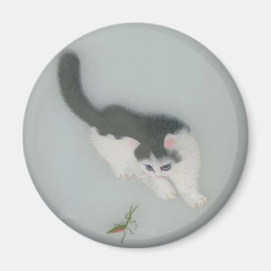 Chinesisches Silk Katzen-Bild Magnet