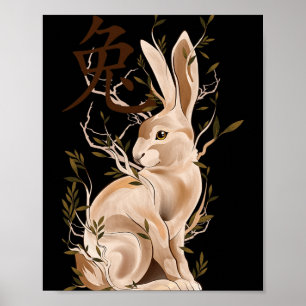 Chinesisches Sternzeichen Jahr des Hasen Tierkreis Poster