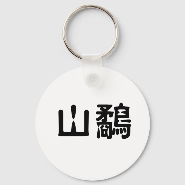 Chinesisches Symbol für Holzschwanz Schlüsselanhänger (Vorderseite)