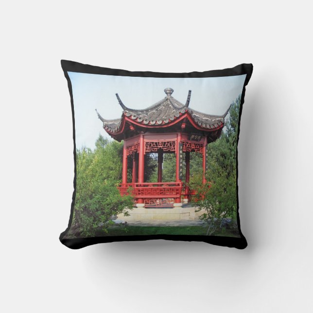 Chinesisches Teehaus-Kissen Kissen (Vorderseite)