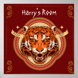 Chinesisches Thema Tiger Editable Poster