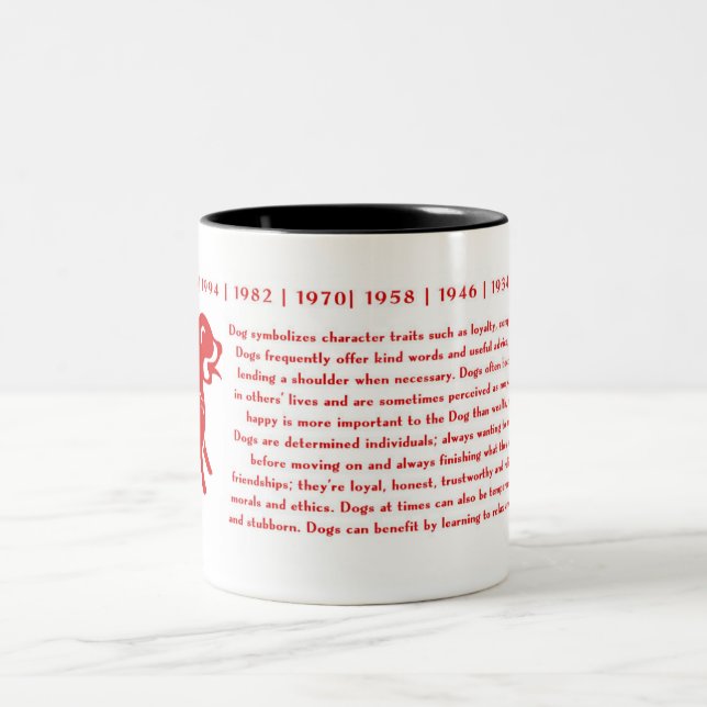 CHINESISCHES TIERKREIS-JAHR DER HUNDETasse Zweifarbige Tasse (Mittel)