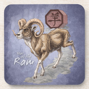 Chinesisches Tierkreis-Jahr der RAM-Kunst Untersetzer