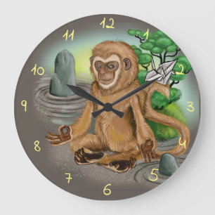 Chinesisches Tierkreis-Jahr des Affen Große Wanduhr