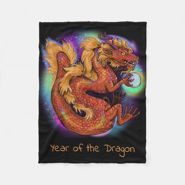Chinesisches Tierkreis-Jahr des Drachen Fleecedecke (Vorderseite)