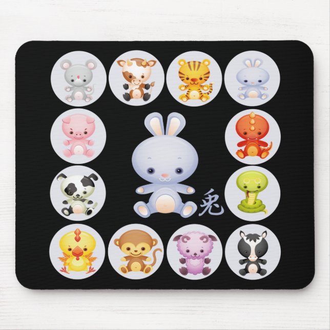 Chinesisches Tierkreis-Jahr des Kaninchens Mousepad (Vorne)