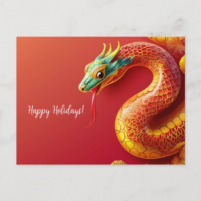 chinesisches Tiersymbol im neuen Jahr 2025 Postkarte (Vorderseite)