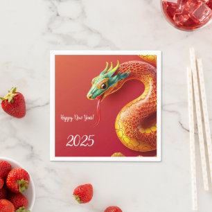 chinesisches Tiersymbol im neuen Jahr 2025 Serviette