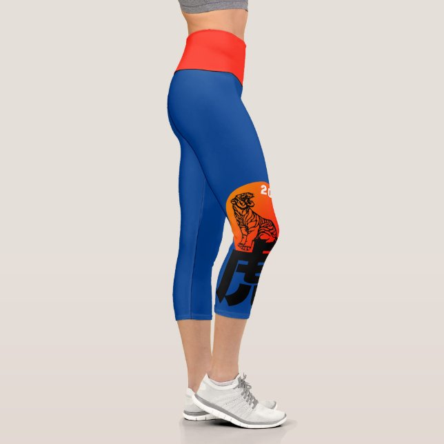Chinesisches Tiger Neues Jahr 2022 Zodiac Birthday Capri Leggings (Rechts)
