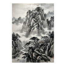 Chinesisches Tintenberglandschaftsposter | Ostasia