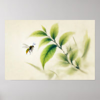 Chinesisches Tintenhornet auf Zweigplakat